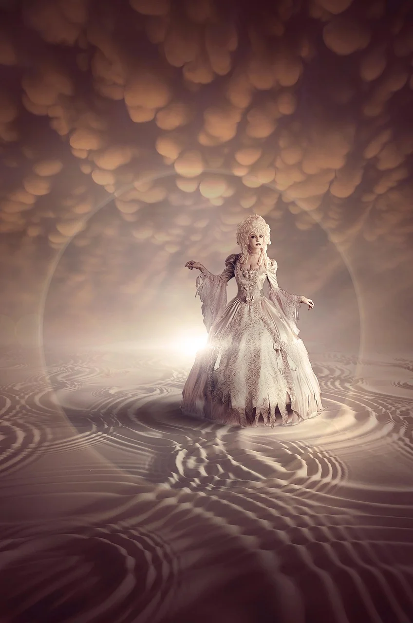 fantasy, book cover, woman, clouds