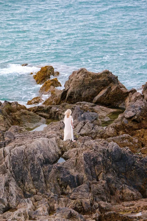 女性、海岸、海、島