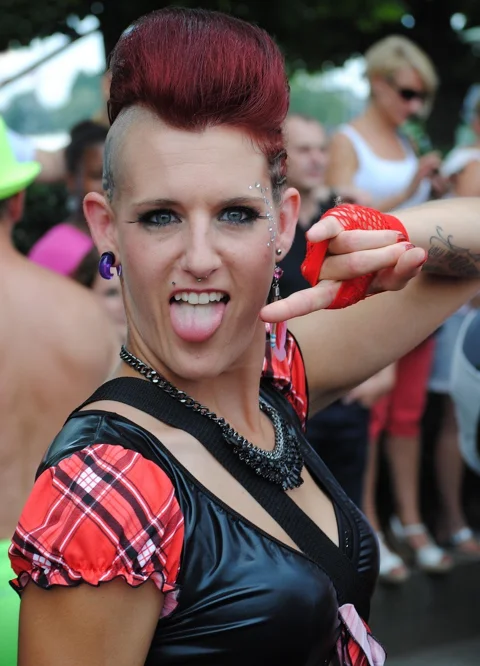 street parade, punk, zurich, face