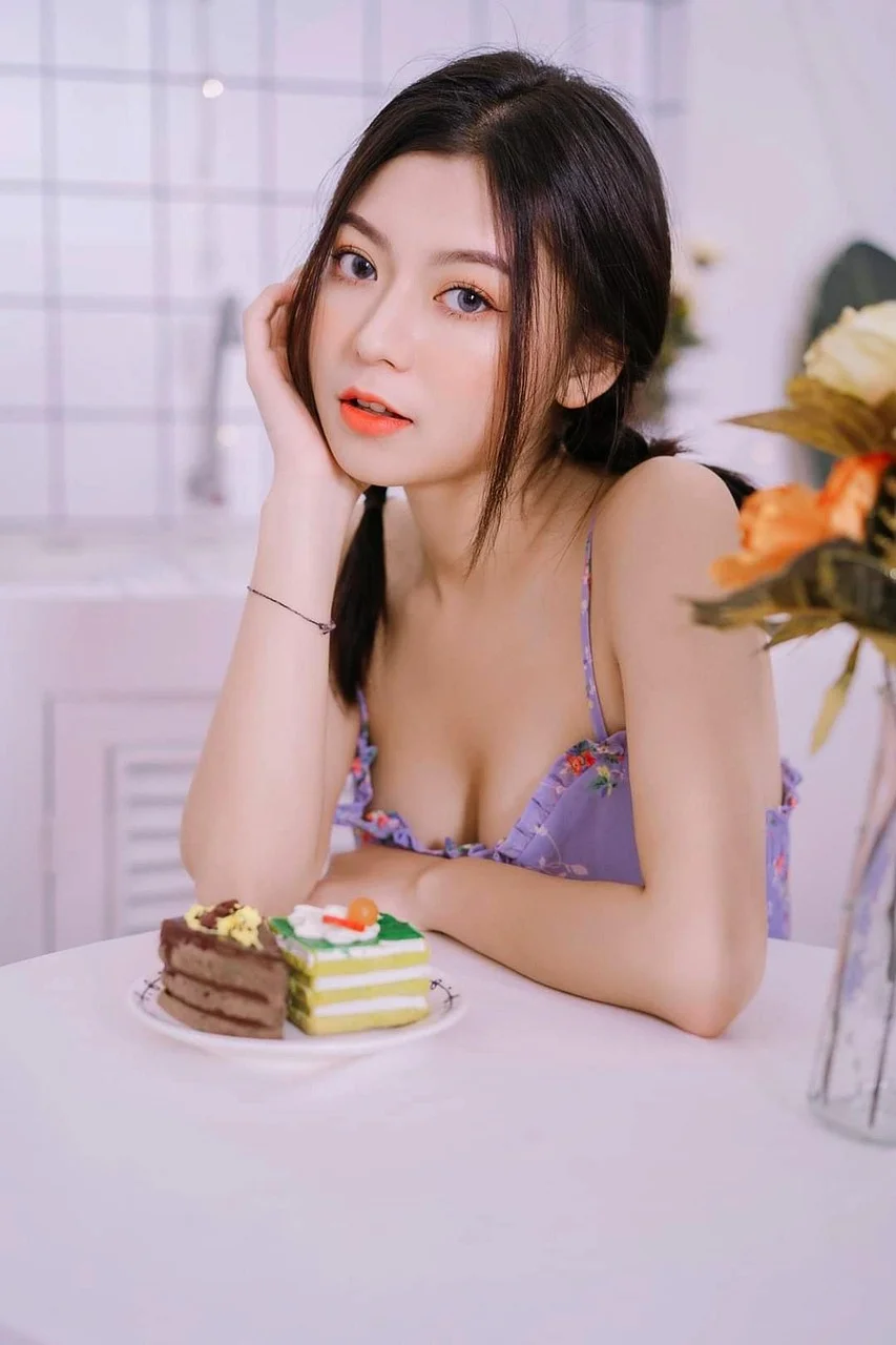 女人, 模特兒, 蛋糕, 甜點