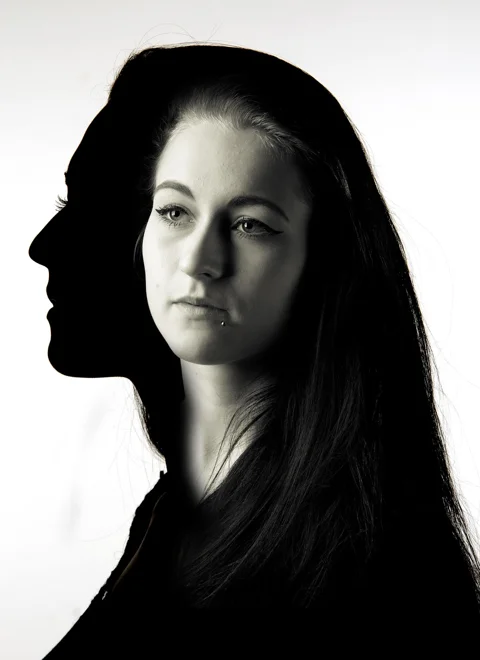 silhouette, black, white, woman