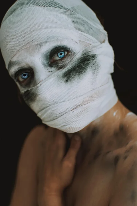 woman, halloween, mask, makeup