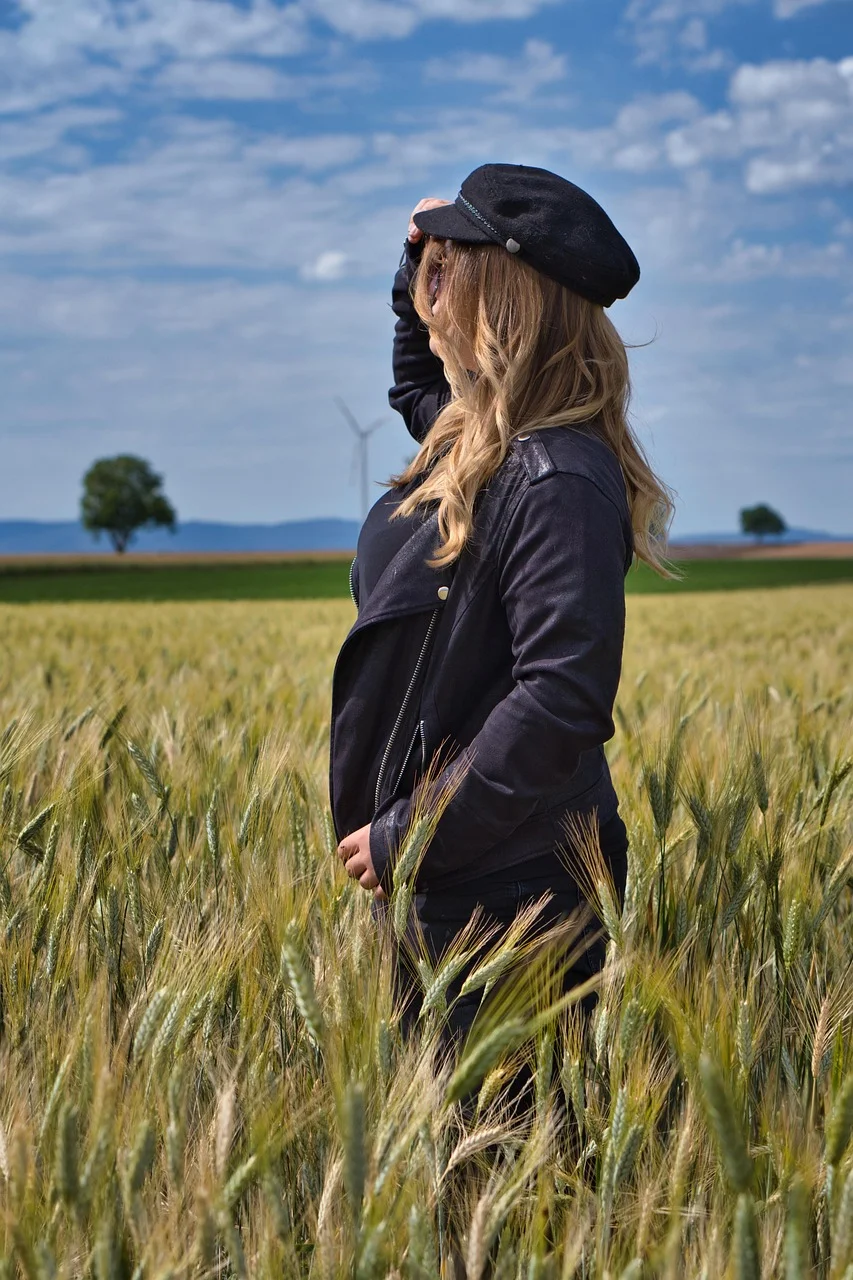 woman, wheat field, girl, young woman