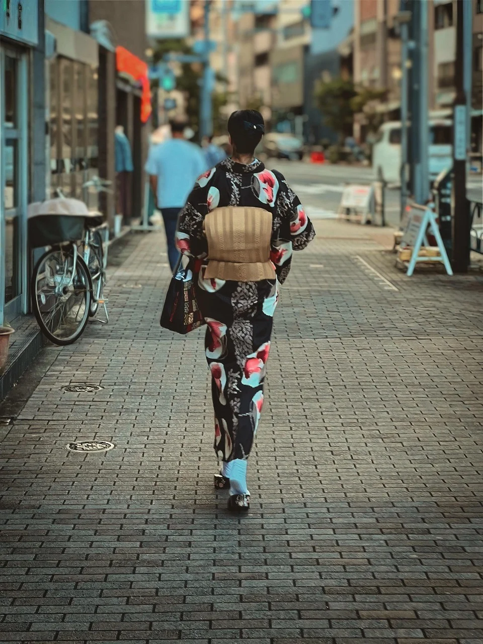 여성, 분쿄 시, 산책로, 핸드백