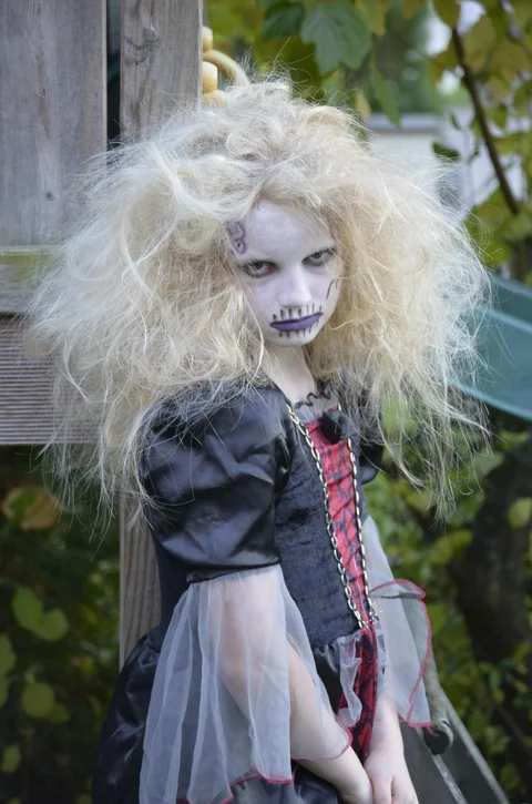 girl, blond, mane, close up