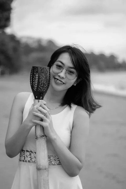woman, lombok, beach, portrait