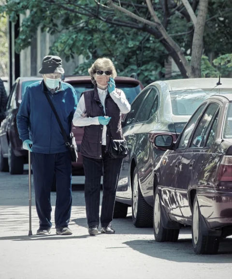 people, couple, age, the masks