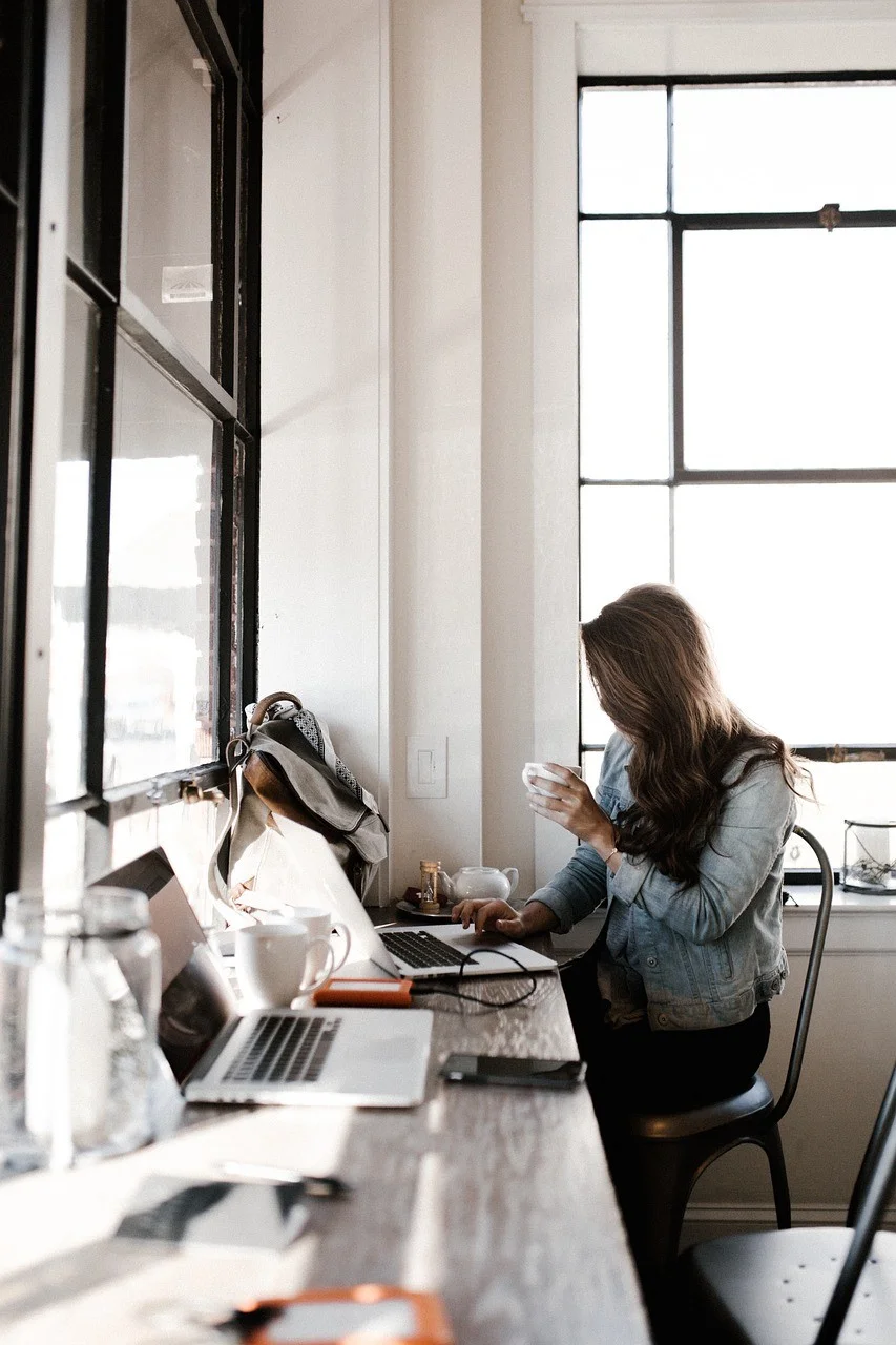girl, woman, office, work