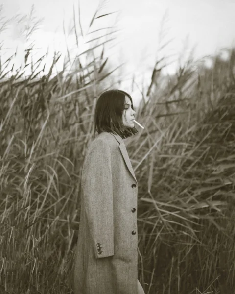 a person standing in a field