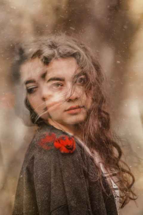 女子的双重幻影摄影