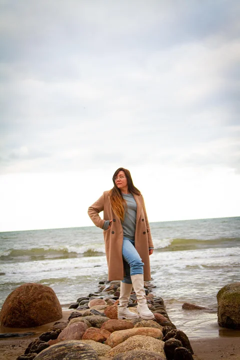 woman, pose, beach, fashion