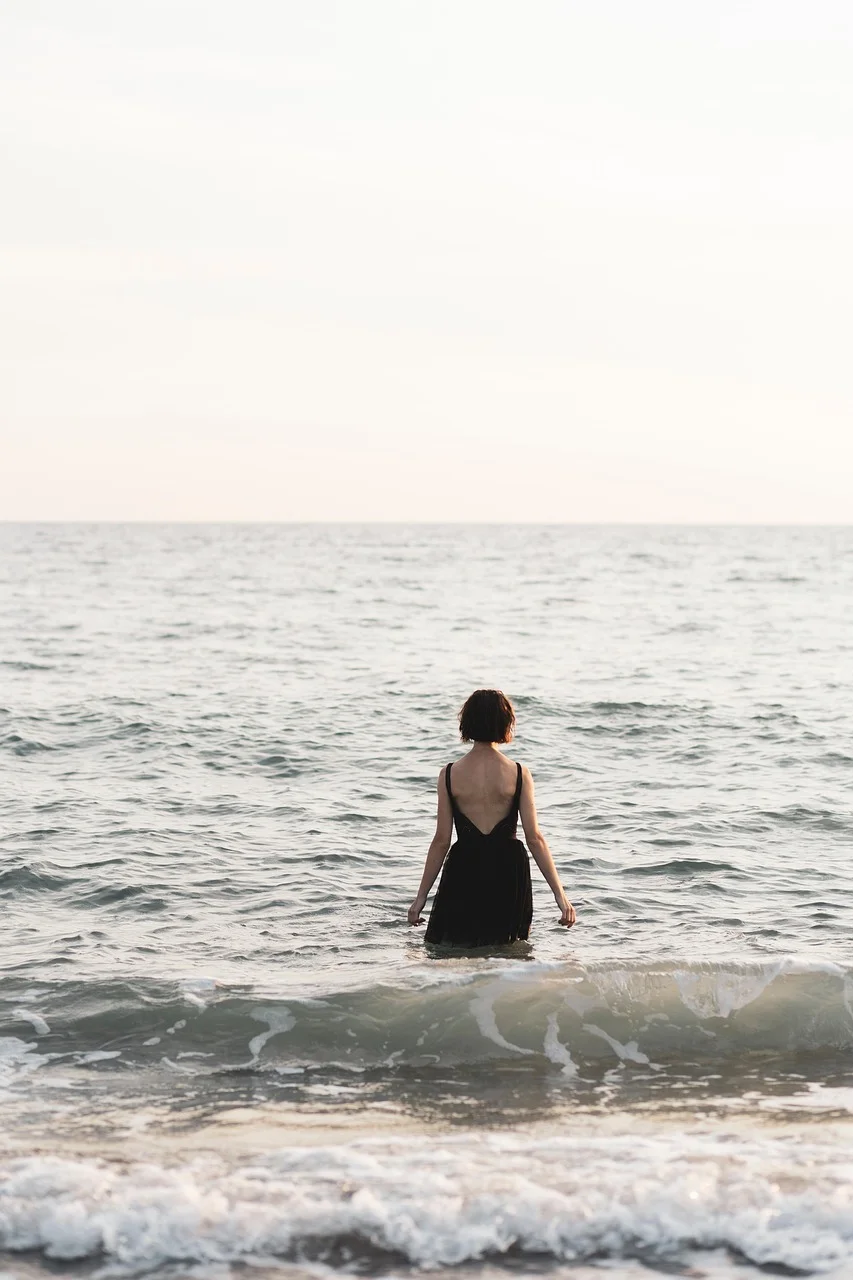woman, beach, leisure, sea