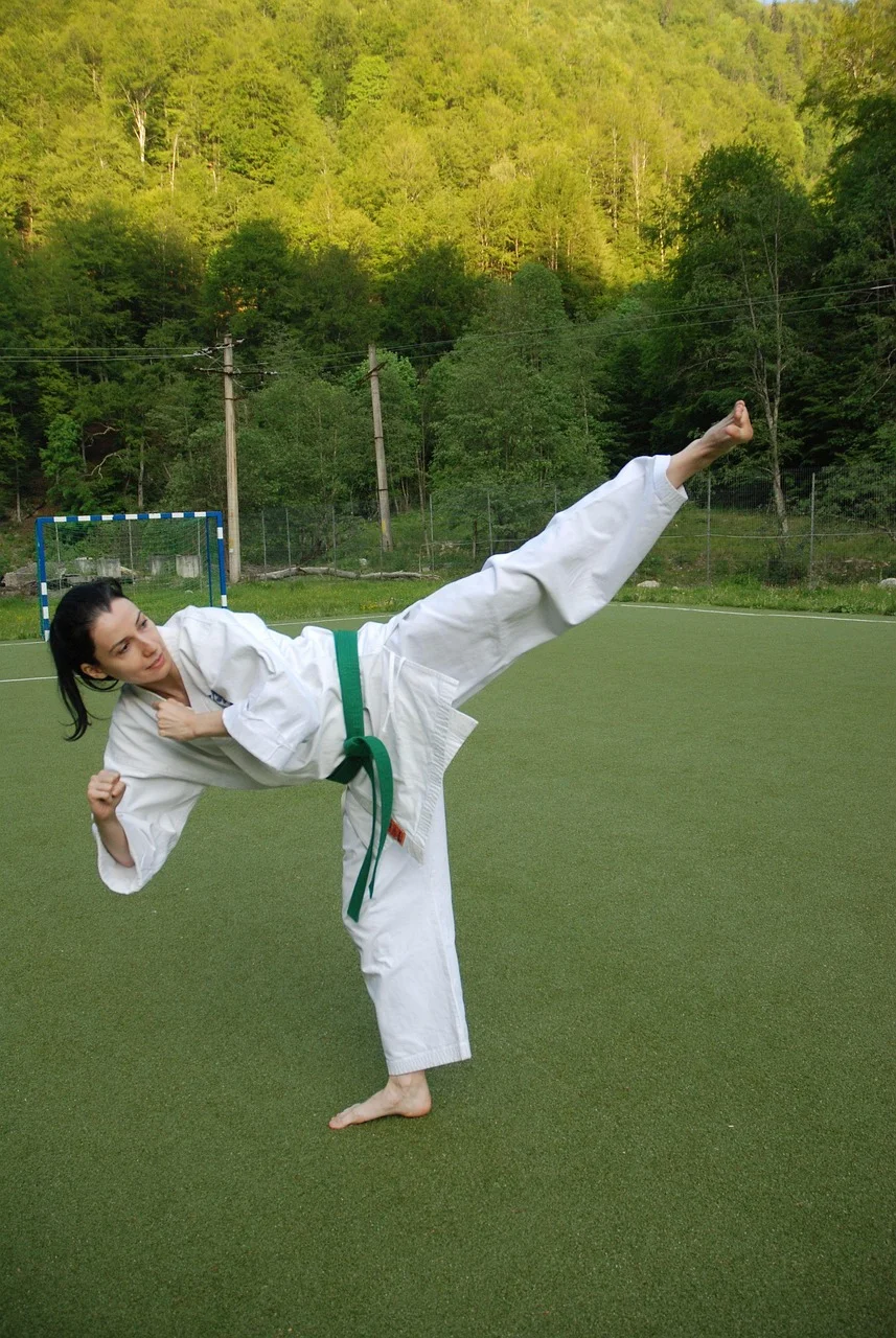 가라데, 발차기, 소녀, 무술