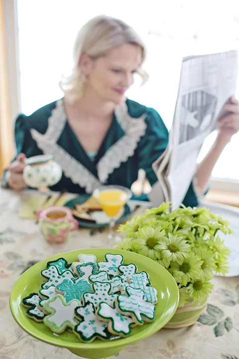 breakfast, shamrock cookies, cookies, st