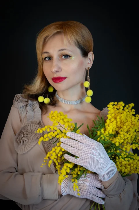 woman, model, portrait, flowers