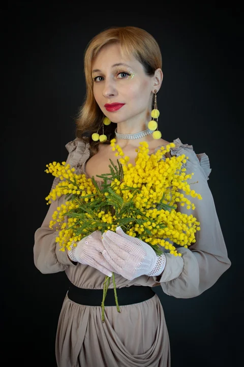 woman, model, portrait, flowers