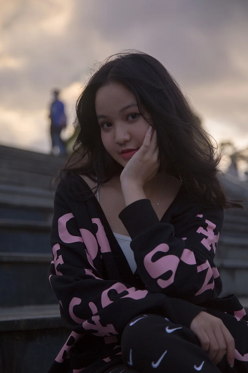 女人, 美麗, 姿勢, 女性
