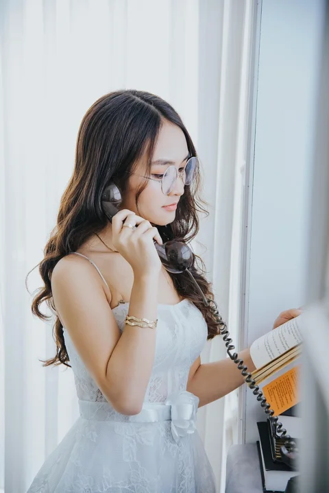 woman, telephone, call, glasses