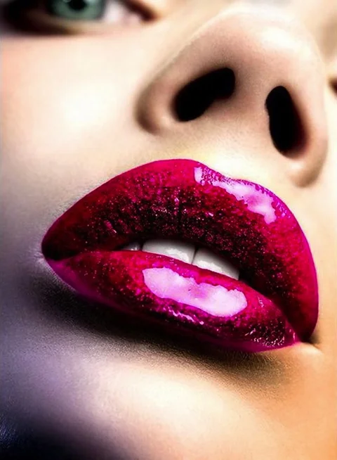 woman, red, lipstick, model