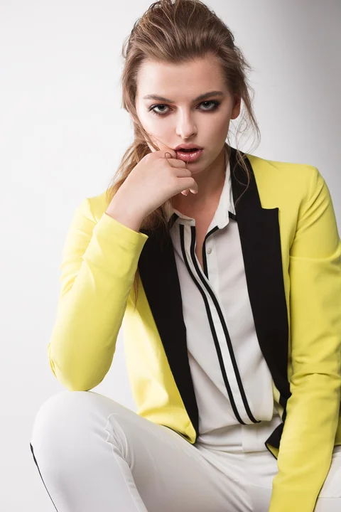 young, woman, isolated, background
