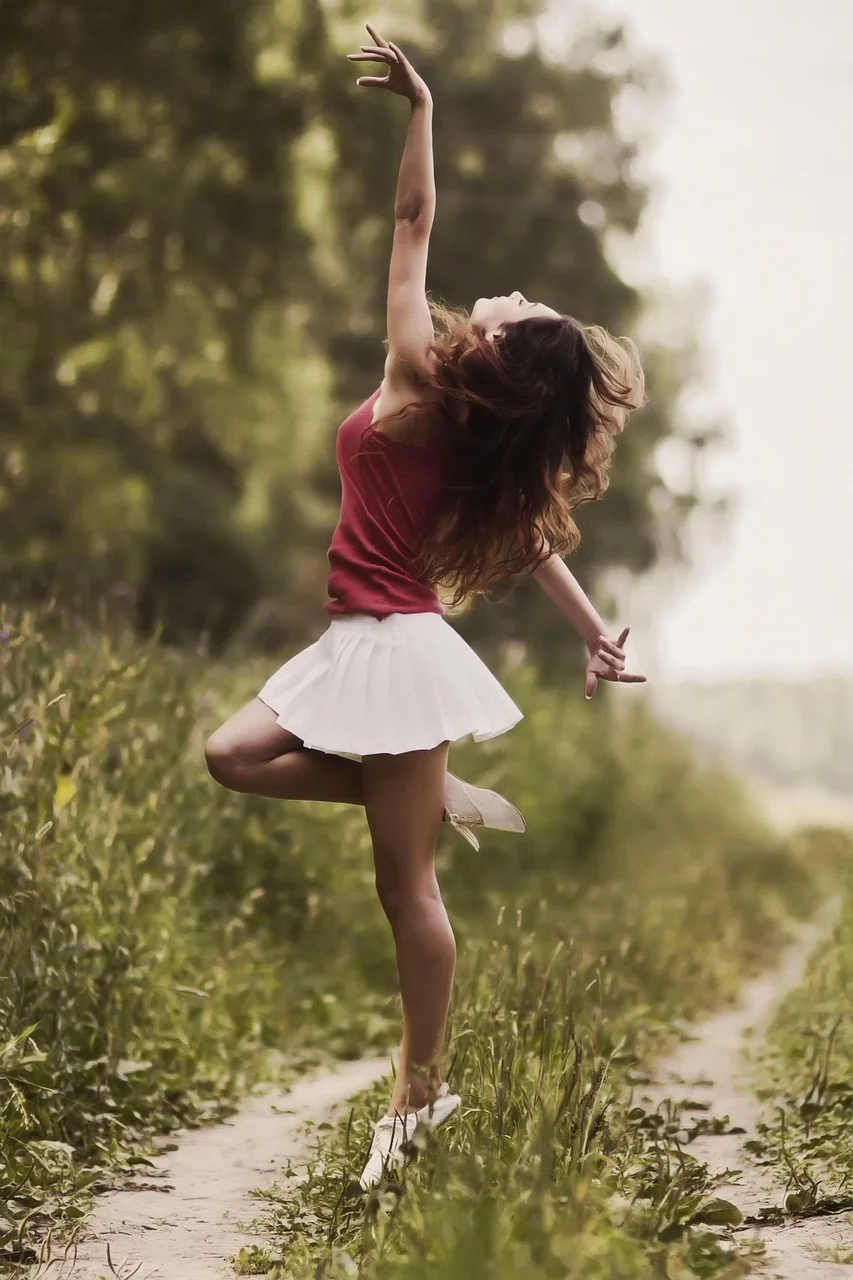 girl, model, skirt, dance