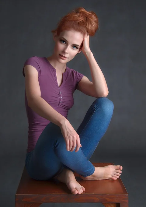 woman, model, studio, look