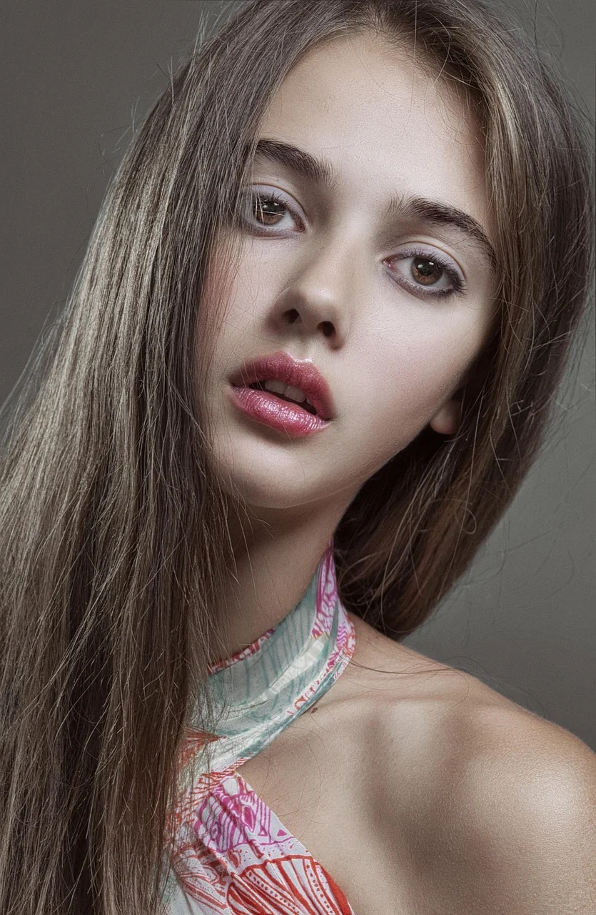 portrait, woman, beautiful, brunette