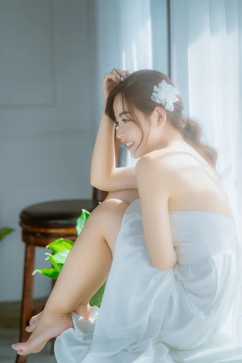 girl, fashion, white dress, dress