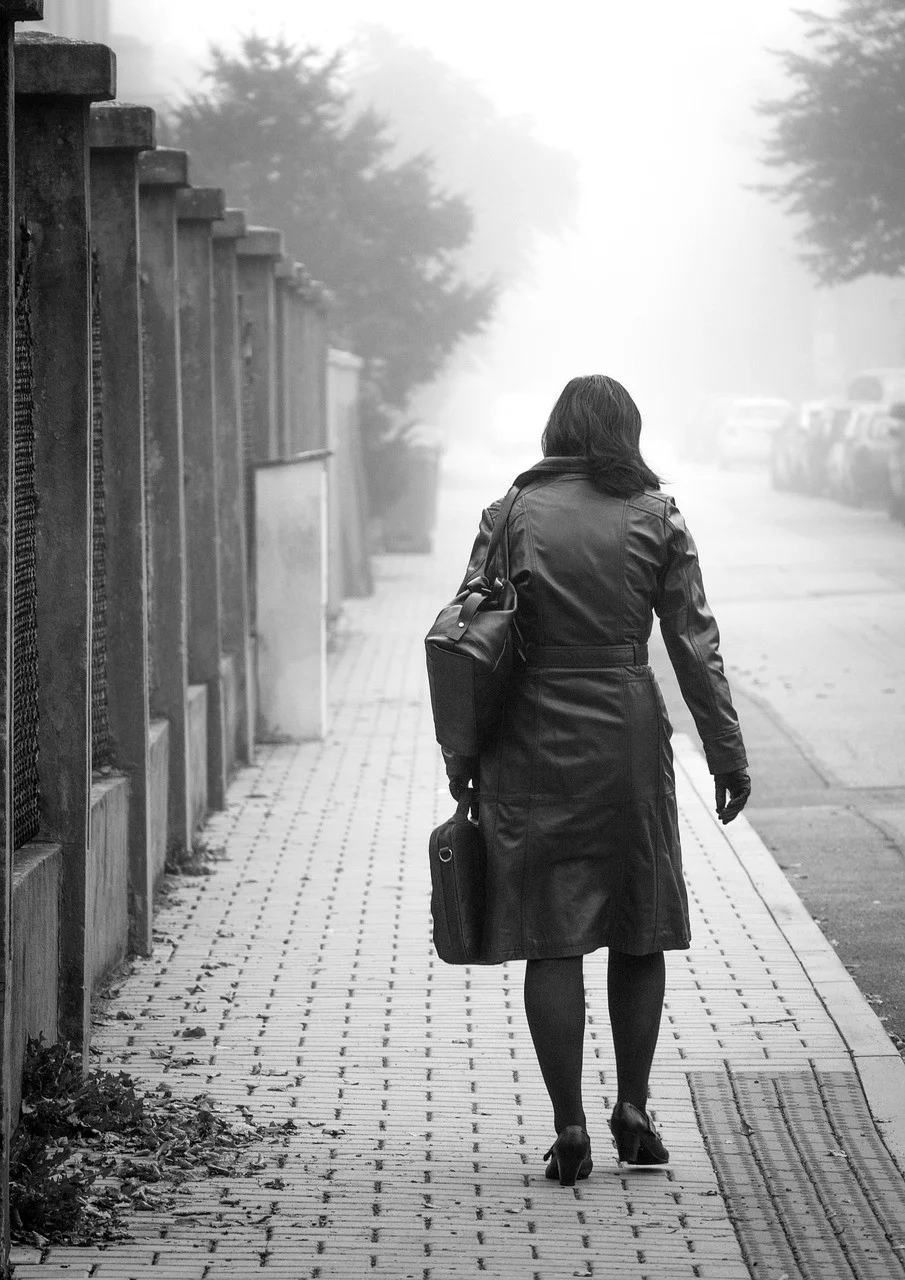 女性、街頭、城市、人物