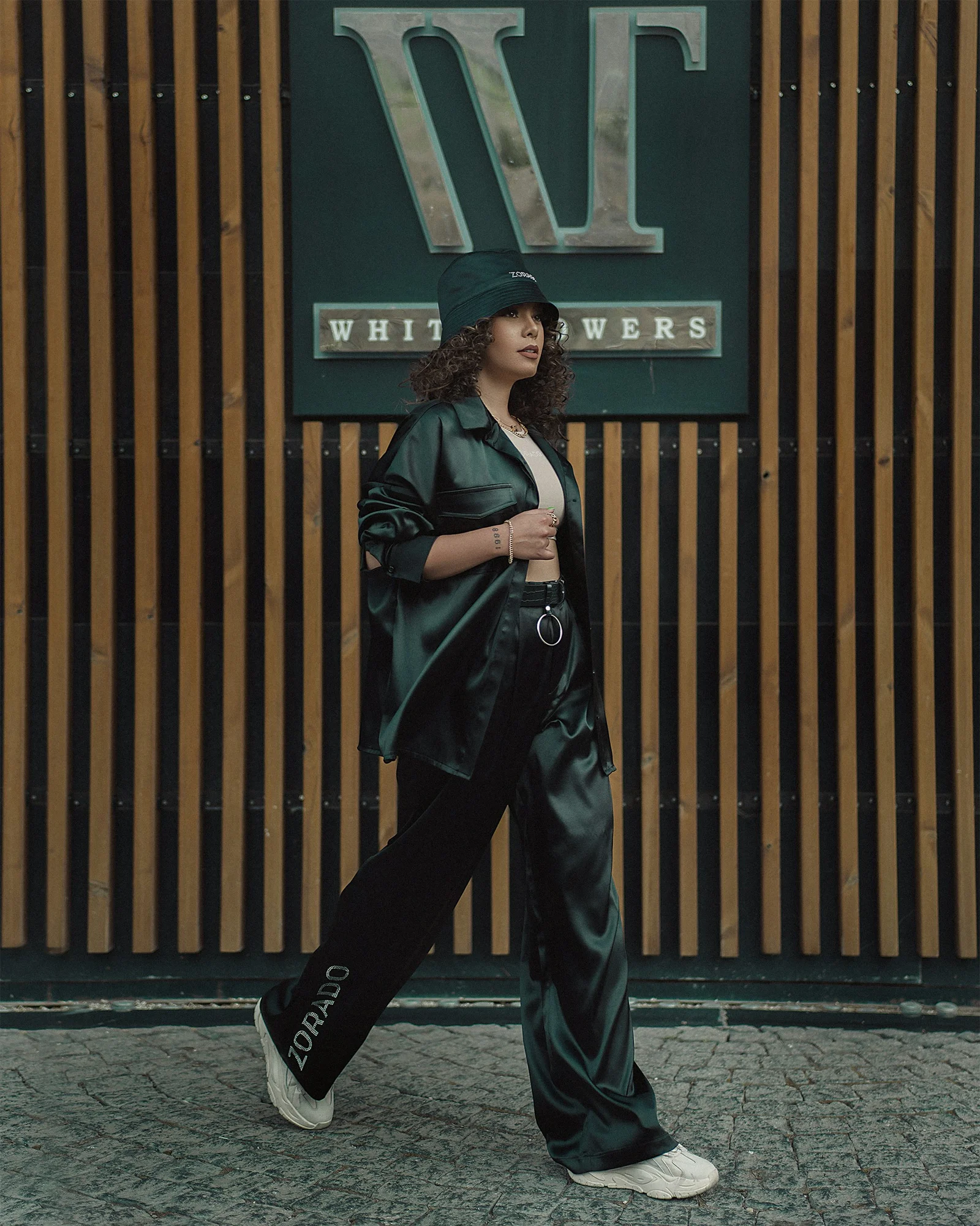 a person in a black jacket