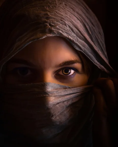 woman, girl, secret, headscarf