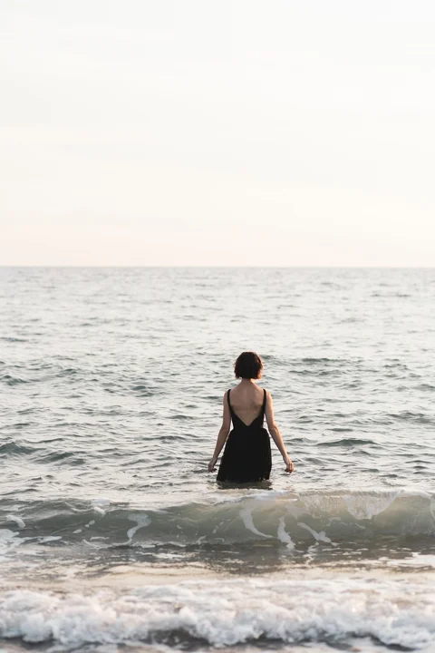 woman, beach, leisure, sea