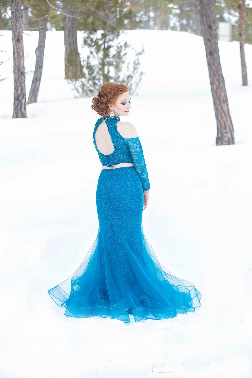 formal, snow, winter, girl