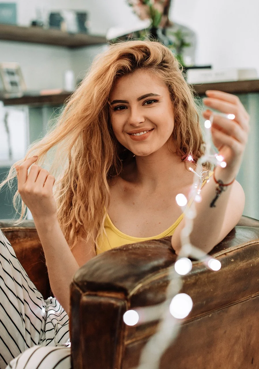 girl, woman, portrait, smile