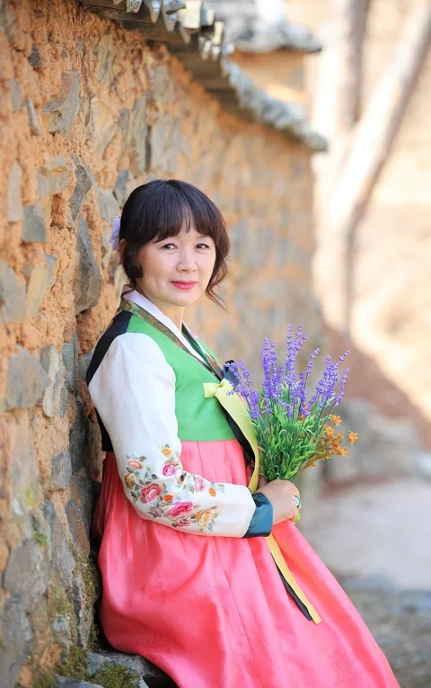 woman, fashion, hanbok, traditional wear