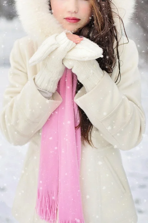winter, cold, woman, snow
