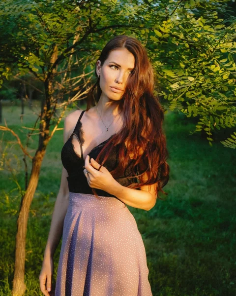 young woman, forest, sadness, languid look