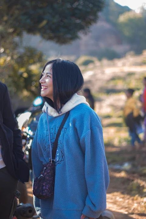 girl, jacket, happy, smile