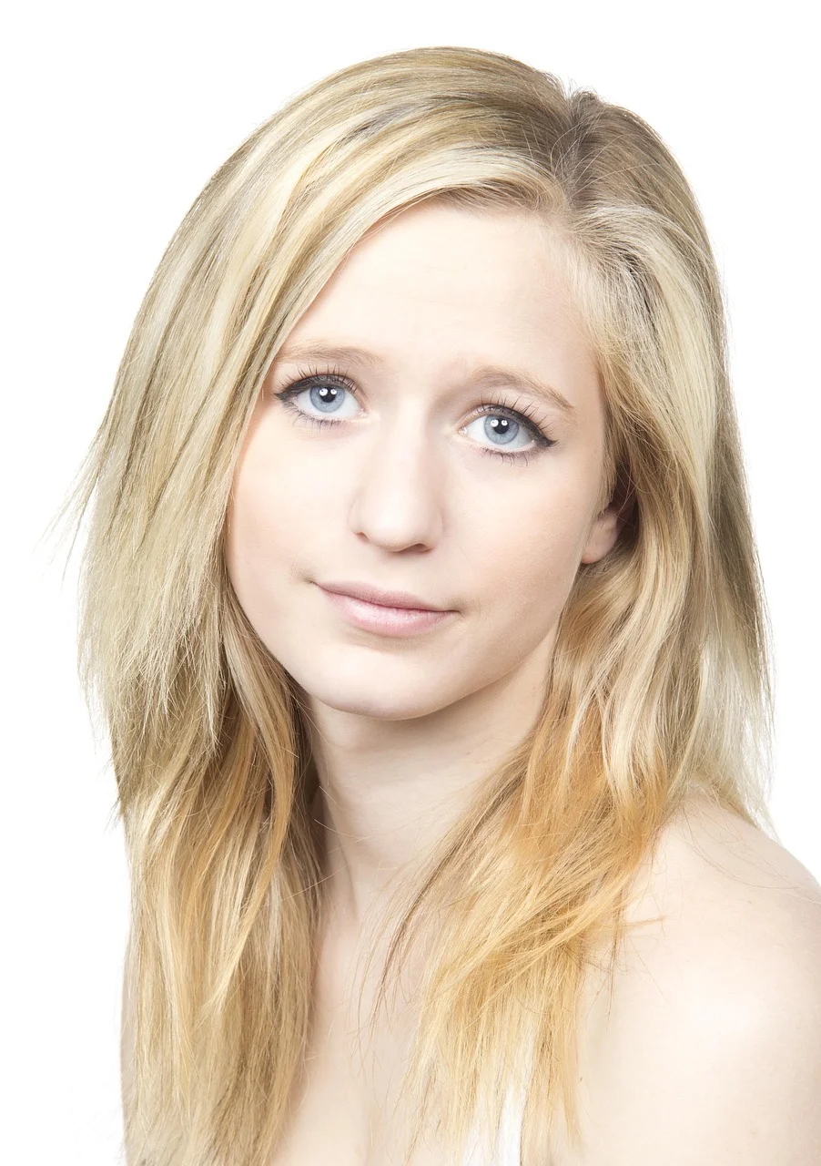 girl, white, blonde, blue