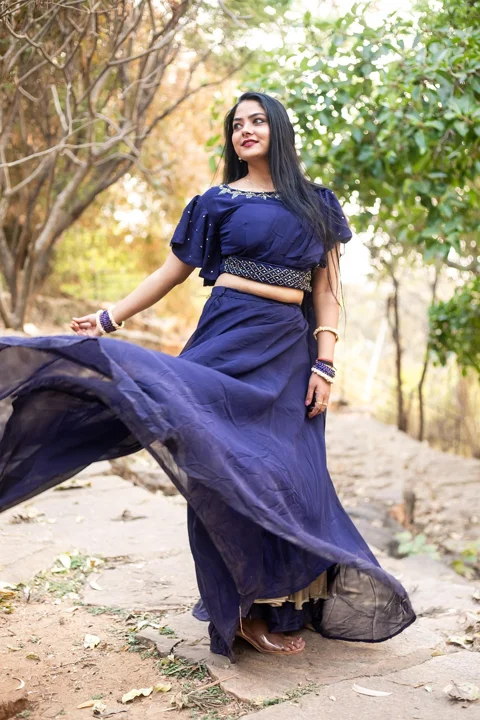 indian woman, outdoors, forest, nature