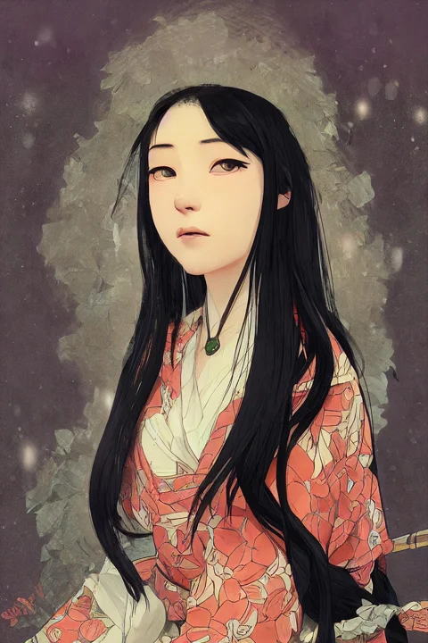 日本女人，绘画，艺术作品，艺术