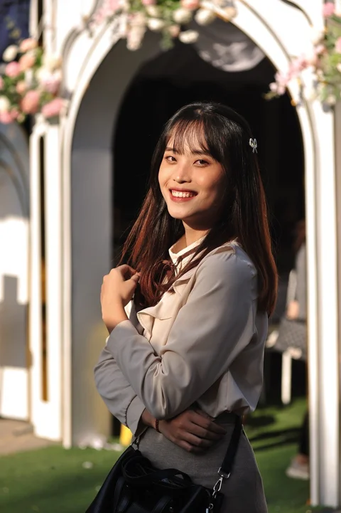 woman, smile, portrait, happy