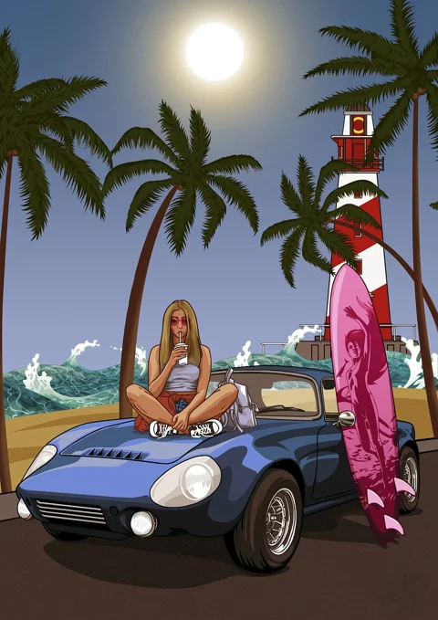 年轻女子, 汽车, 机器, 女人