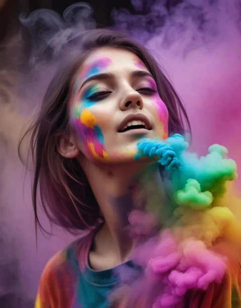 indian, girl, holi, celebration
