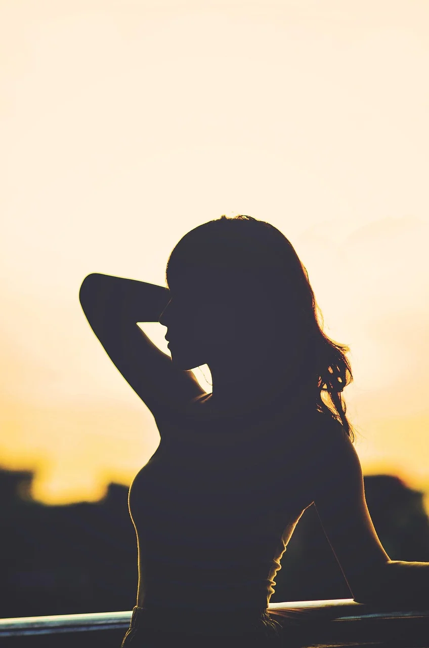 woman, silhouette, asian, asia