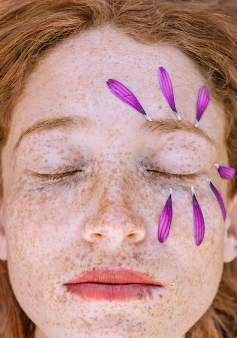 girl, model, portrait, freckles
