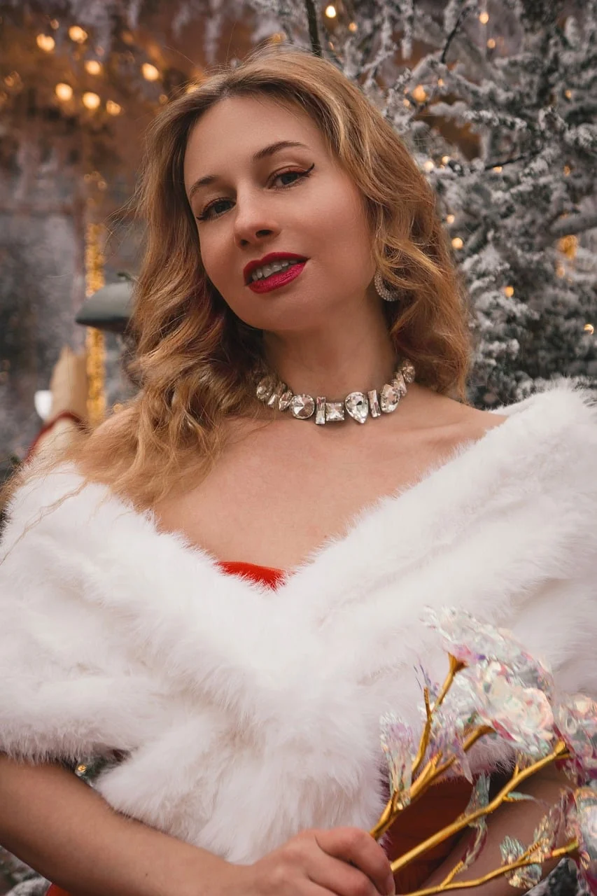 woman, christmas, winter, new year