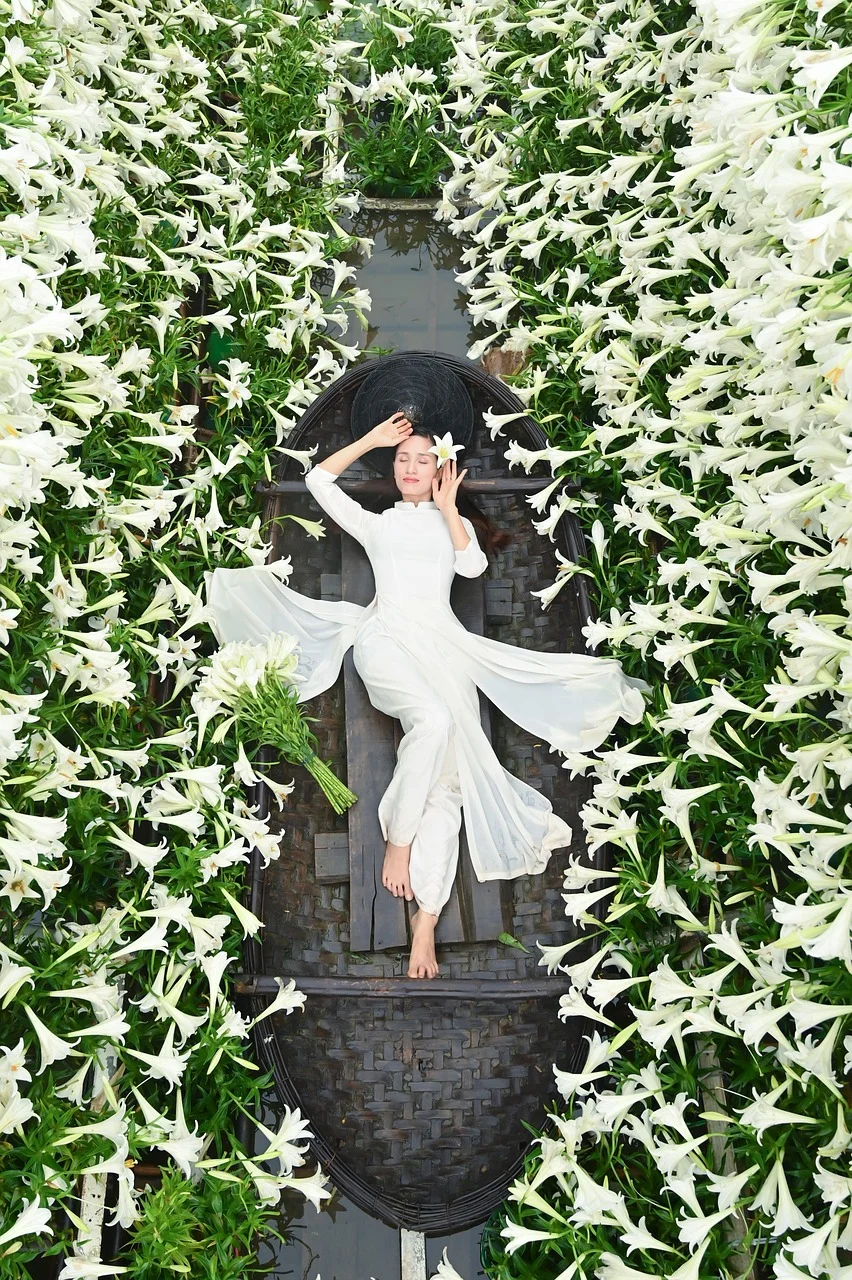 vietnam, woman, flowers, beauty