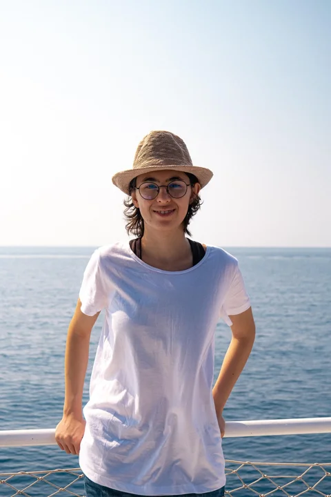 girl, sea, yacht tour, antalya