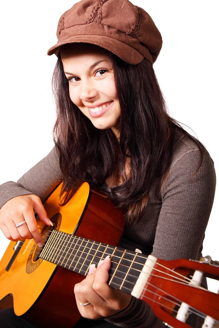 cute, female, girl, guitar
